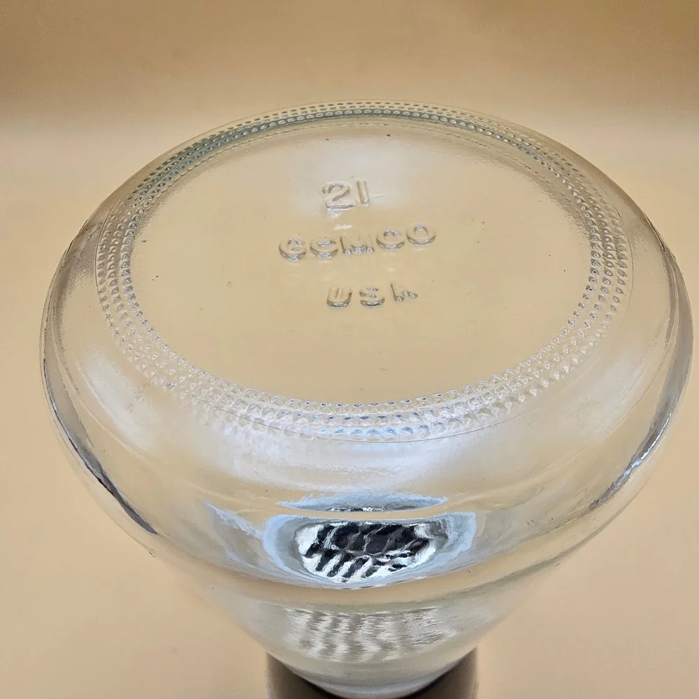 Vintage Cemco Nut Chopper Grinder‎ Glass Jar White Brown Handle Crank